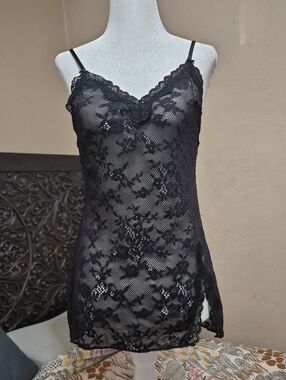 Black Lace Chemise Slip - Women Intimates